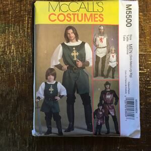McCall’s Sewing Pattern 5500 Costumes Mens Knight Prince Samurai S-XL UNCUT